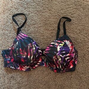 Victoria's Secret Black and Pink Patterned Bra